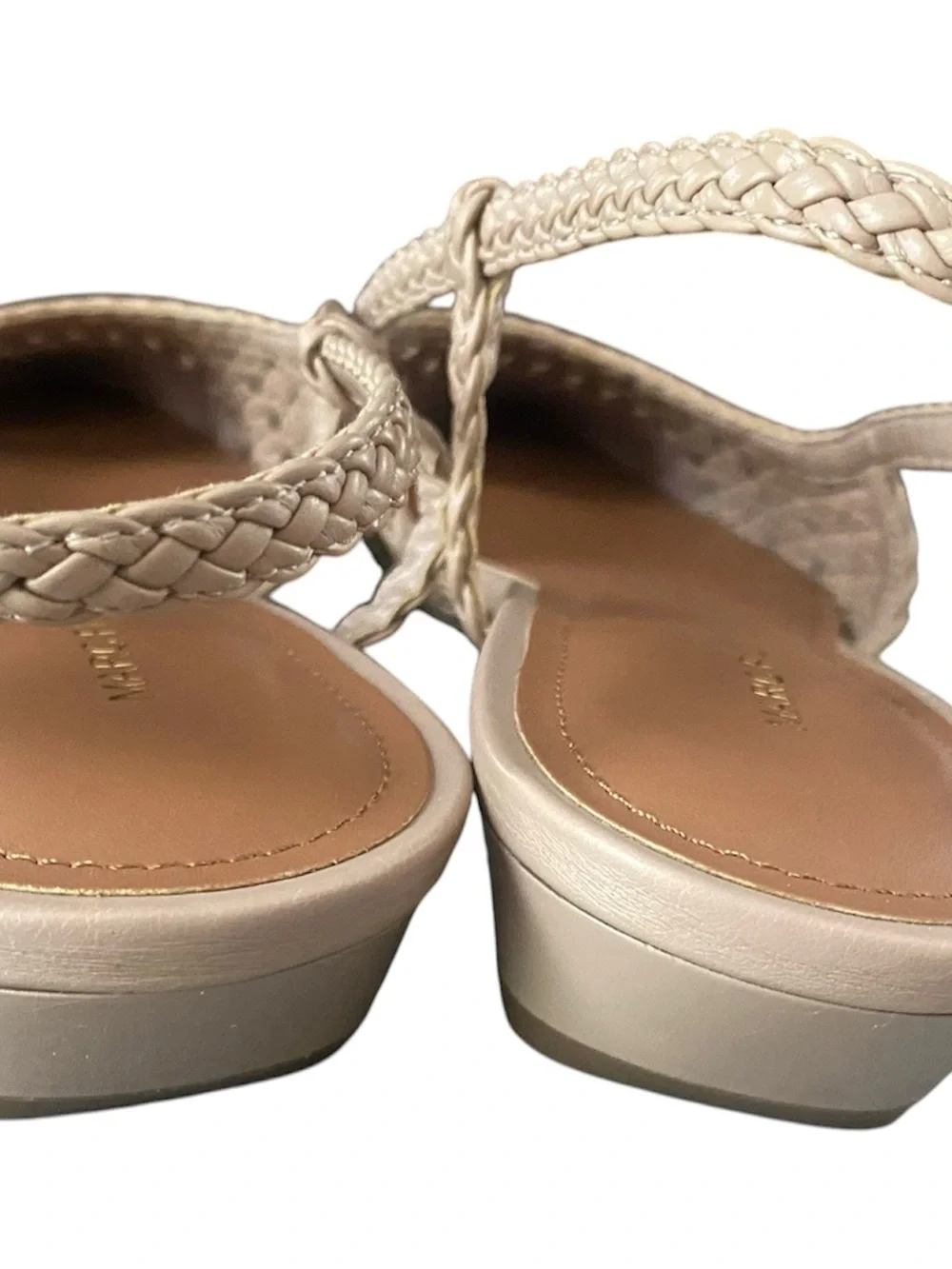 Marc Fisher Woven Pointed-Toe Slingback Flats in Light Beige - Picture 3 of 7